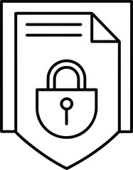 Poster - Secure file icon with padlock line art isolated on transparent background