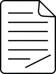Poster - Clean line art icon of a file with signature line isolated on transparent background