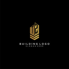 Aufkleber - TZ initial monogram logo for real estate with building style