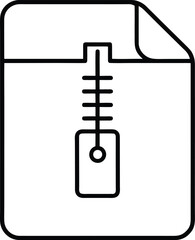 Poster - Clean line art zip file symbol icon isolated on transparent background