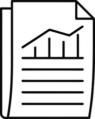 Poster - Clean line art icon of a paper with graph symbol isolated on transparent background