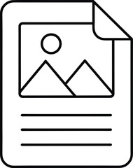 Poster - Clean line art image icon inside document outline isolated on transparent background
