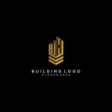 TX initial monogram logo for real estate with building style