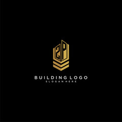 Aufkleber - ZP initial monogram logo for real estate with building style