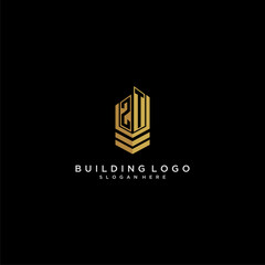 Aufkleber - ZT initial monogram logo for real estate with building style