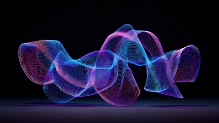 Poster - A vibrant and colorful abstract wave design, showcasing dynamic curves and glowing hues against a dark backdrop.