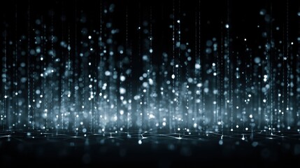 Poster - Abstract background featuring luminous particles with sparkling effects in a dark setting for various creative projects.