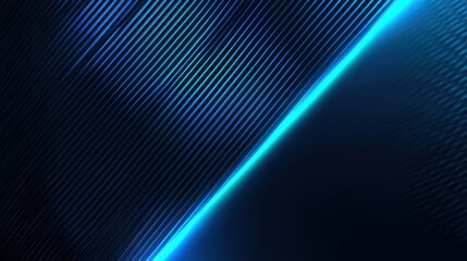 Poster - Abstract blue light lines on a dark background, creating a modern and sleek digital atmosphere. Perfect for design projects.