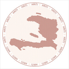 Poster - Haiti round logo design. Country shape build of rings. Haiti text around the country. Vector Illustration.