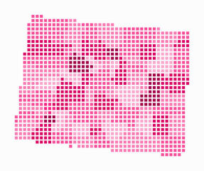 Poster - Colorado dotted map. Digital style map of the state on white background. Colorado shape with square dots. Colored dots style. Large size squares. Plain vector illustration.