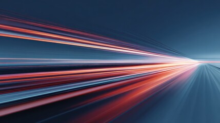 Poster - Abstract light trails create a dynamic background, conveying speed and motion in a modern digital landscape.