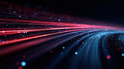Poster - Abstract lines of light create a dynamic and colorful background, ideal for digital or tech-related projects.
