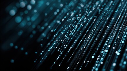 Poster - Abstract representation of digital data streams with glowing particles creating a dynamic and futuristic background.