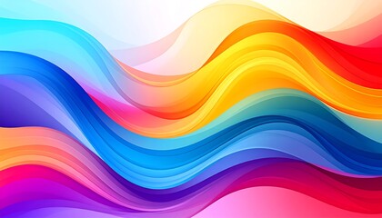 Fototapete - Colorful abstract waves, multicolor background