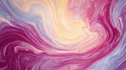 Poster - An abstract swirl of pink, purple, and yellow colors blending beautifully, perfect for digital art and design.