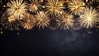 Fototapete - Festive dark background with fireworks, new year, birthday, other holidays celebration