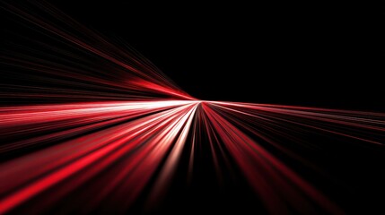 Poster - Dynamic red light beams extending into the darkness, creating a sense of speed and motion in a tech-inspired design.