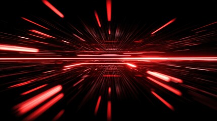 Poster - Dynamic red light streaks create a futuristic background, symbolizing speed and technological advancement.