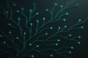 Poster - Abstract representation of branches with glowing nodes illustrating technology and connection themes