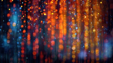 Poster - Vibrant bokeh lights in various colors creating a mesmerizing, abstract background for creative projects.