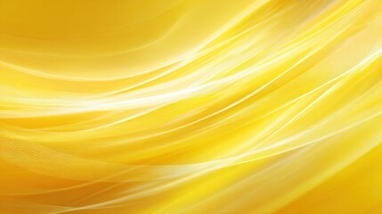 Poster - Vibrant yellow abstract background with smooth flowing lines creating a sense of warmth and energy.
