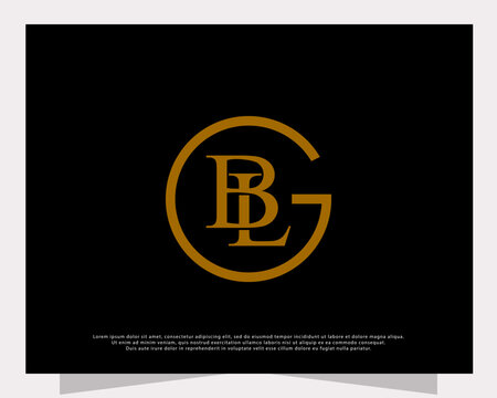 luxury B, L and G letter logo, vector illustration