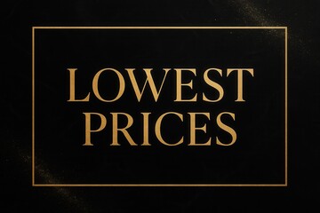 Leinwandbilder - Elegant black and gold promotional graphic with bold gold lettering stating 