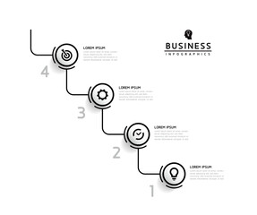 Fototapete - Vector business Presentation Connecting Steps Infographic Template
