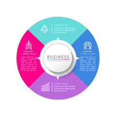 Fototapete - Vector business Presentation Connecting Steps Infographic Template