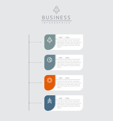 Fototapete - Vector business Presentation Connecting Steps Infographic Template