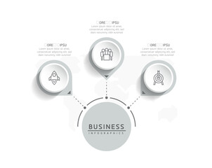 Fototapete - Vector business Presentation Connecting Steps Infographic Template