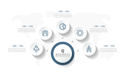 Fototapete - Vector business Presentation Connecting Steps Infographic Template