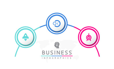Fototapete - Vector business Presentation Connecting Steps Infographic Template