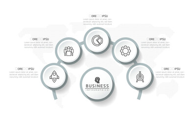 Fototapete - Vector business Presentation Connecting Steps Infographic Template