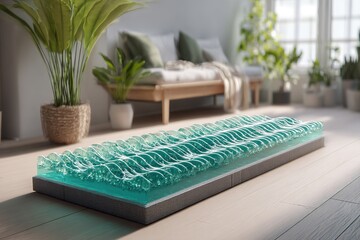 Poster - Modern abstract art piece resembling ocean waves designed for contemporary indoor spaces and relaxation