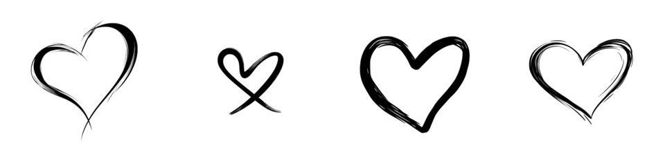 Poster - A black heart shape is isolated on a white background, serving as a heart-shaped flat icon symbol