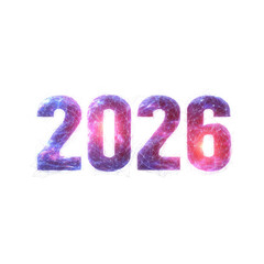 Poster - Futuristic 2026 Number Design with Connected Lines and Colorful Glow Elements for New Year Celebrations