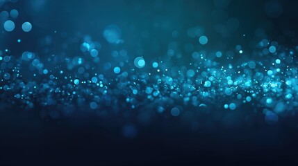 Poster - A mesmerizing display of shimmering blue bokeh lights creating an atmospheric and dreamy background.