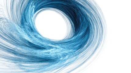 Poster - A mesmerizing swirl of blue water, depicting the dynamic movement and energy of the ocean in an artistic style.