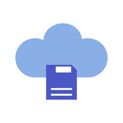 Poster - Cloud storage icon with a document file symbol