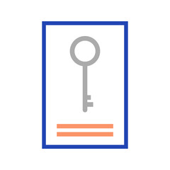 Poster - Simple vector illustration of a key on a card