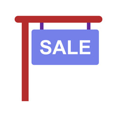 Poster - Simple flat design illustration of a for sale sign