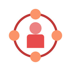 Poster - Abstract representation of a person connected to a network or community