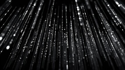 Poster - Abstract composition of shimmering light streaks in a dark background, creating a mesmerizing visual effect.