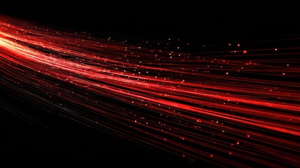 Poster - Abstract red light streaks on a black background, creating a sense of motion and dynamic energy.