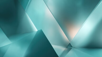 Poster - Abstract turquoise geometric shapes creating a modern, minimalist background for creative use.