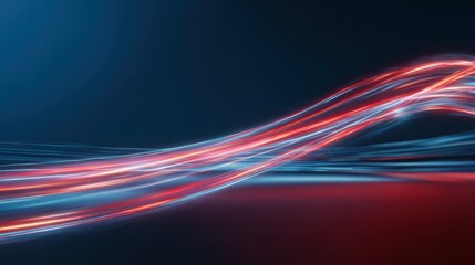 Poster - An abstract representation of vibrant light trails creating a dynamic digital atmosphere.