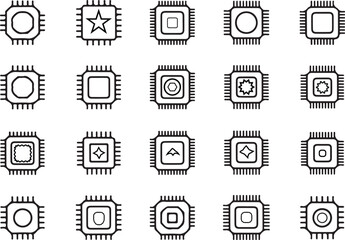 Fototapete - Modern ai brain icon with circuitry and network connections silhouette