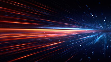 Poster - Dynamic light trails create an illusion of speed and movement, showcasing the beauty of modern technology in art.