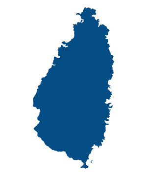 Saint Lucia map. Map of Saint Lucia in blue color